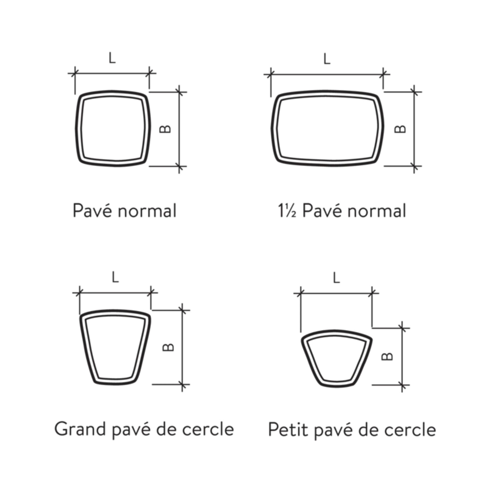 Pavés PIAZZA chanfreinés