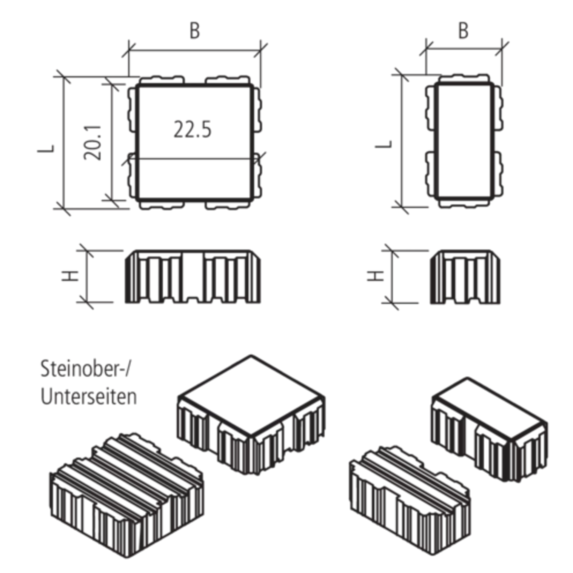 VS 5<sup>®</sup> Schwerlastökosteine mit 5-facher Verschiebe sicherung