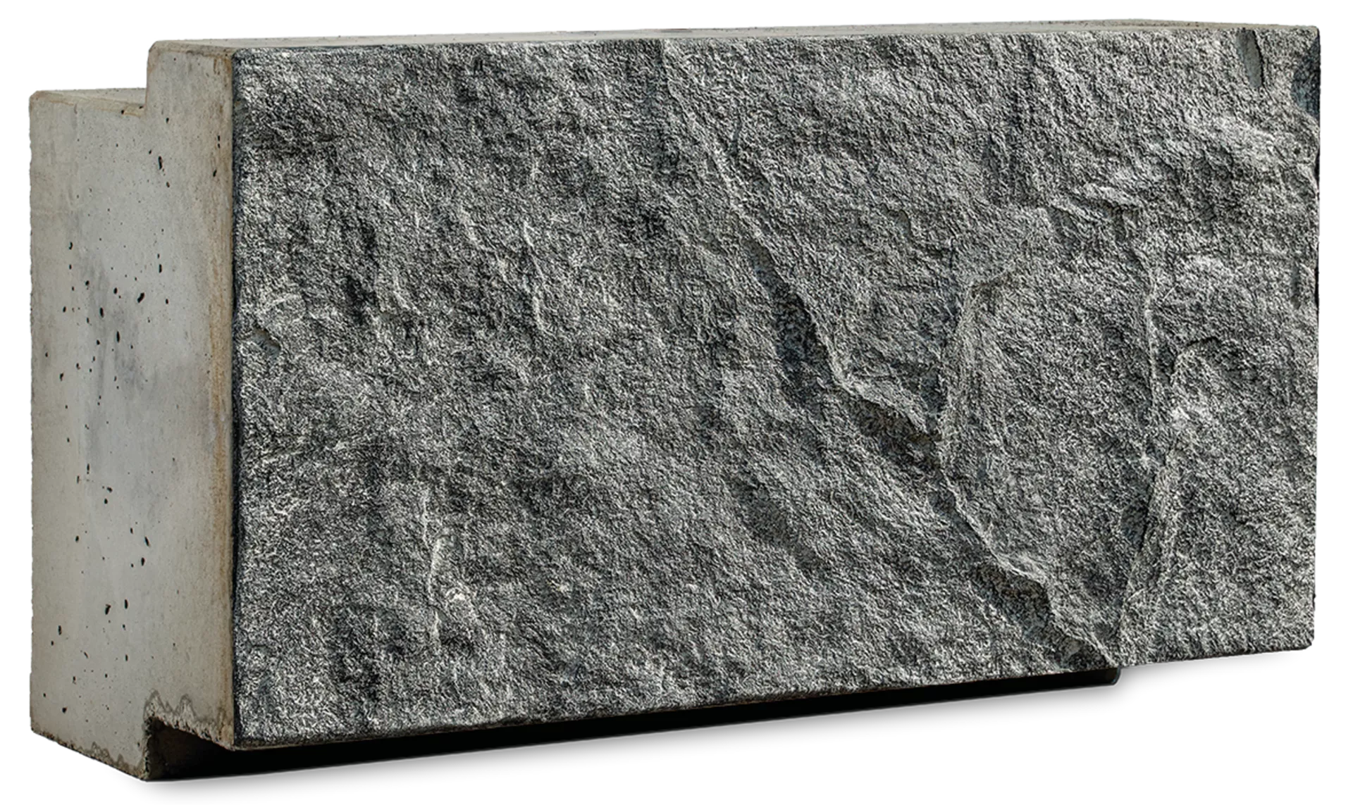 FELSMAUER Böschungselement Mittelstein grau-schwarz strukturiert L 98 cm B 49 cm H 50 cm