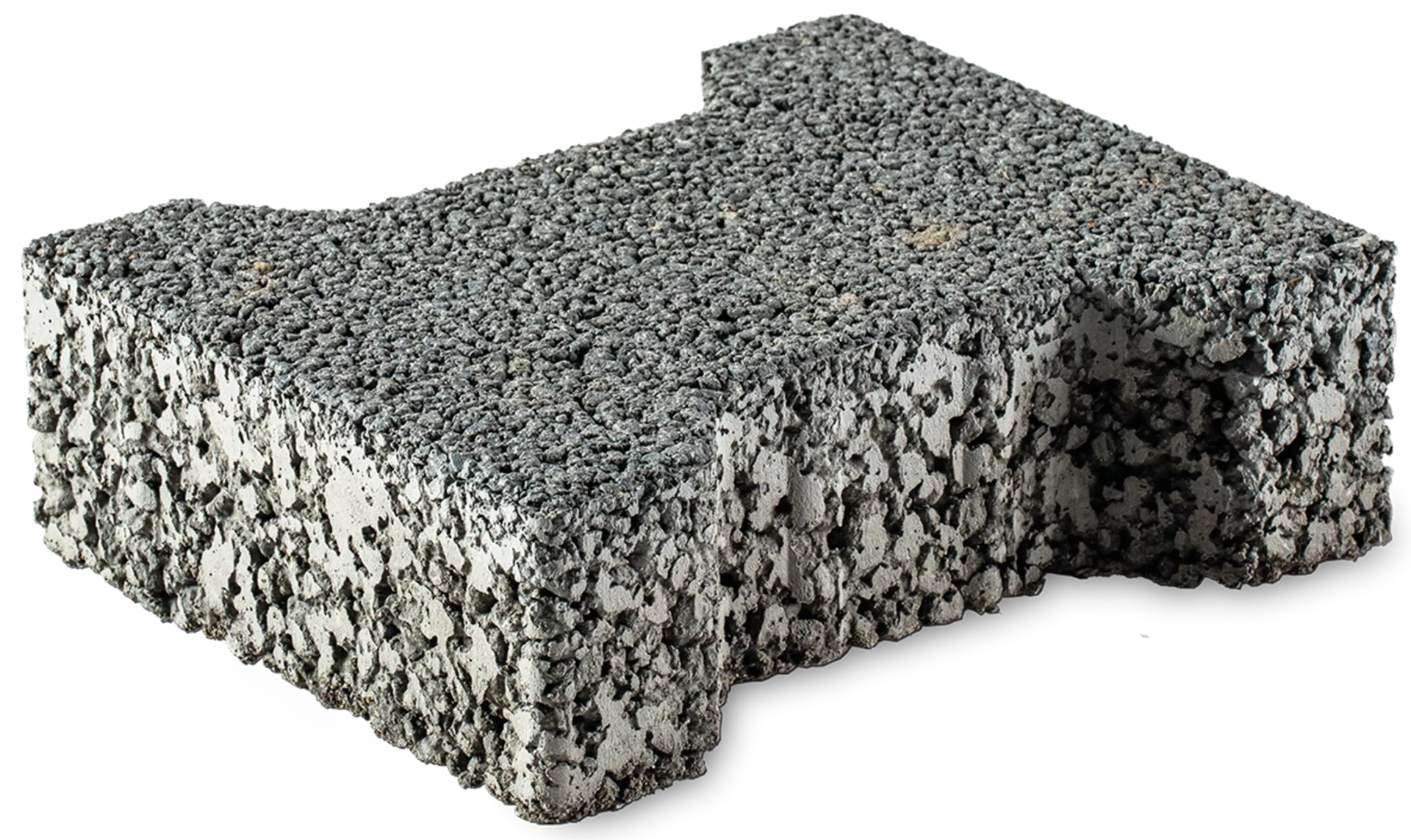 H Sickerstein Normalstein grau gefast L 20 cm B 16.5 cm H 6 cm