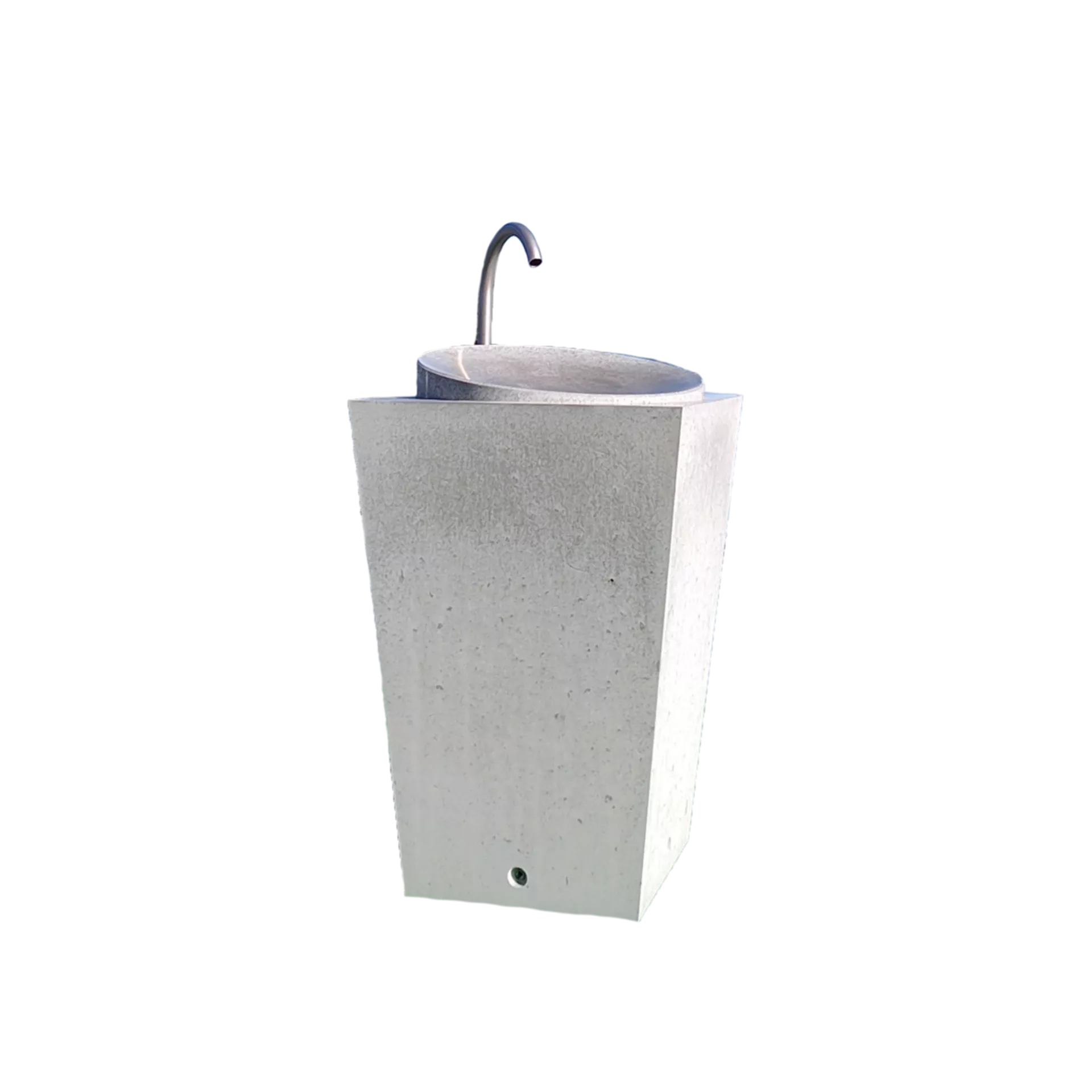 ALQUADRO Trinkwasserbrunnen Typ 3 grau glatt vollkantig inkl. Versetzhülsen M16 exkl. Wasserauslauf L 48-69 cm B 48-69 cm H 111 cm