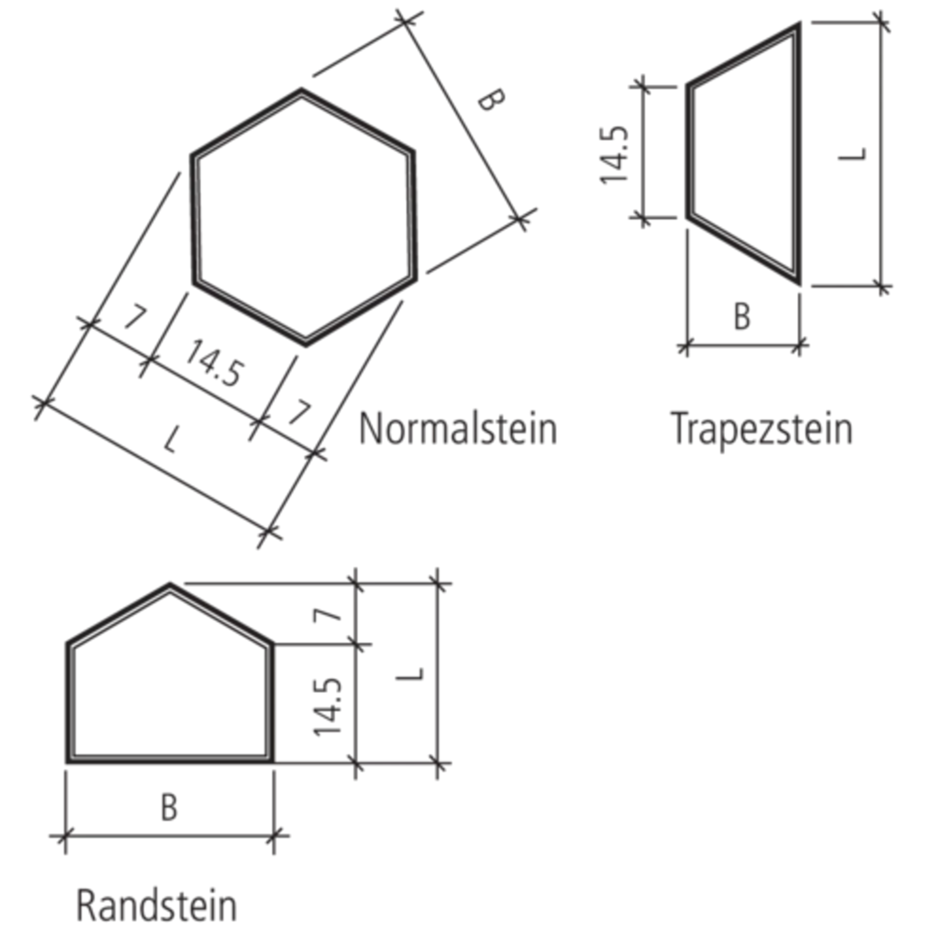 OMEGA<sup>®</sup> Sechseckpflastersteine fein gefast glatt