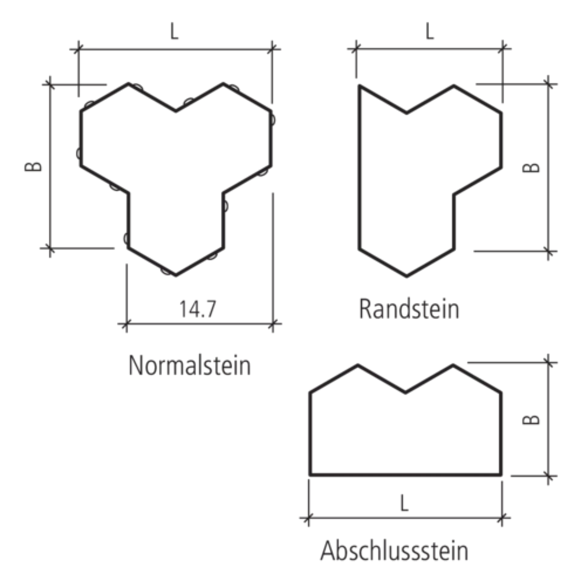 SIX SILENTA Verbundsteine vollkantig