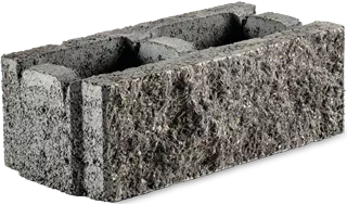 Doppelspaltstein Normalstein 2-seitig gespalten grau mit Splittkorn L 38 cm B 19 cm H 13.5 cm