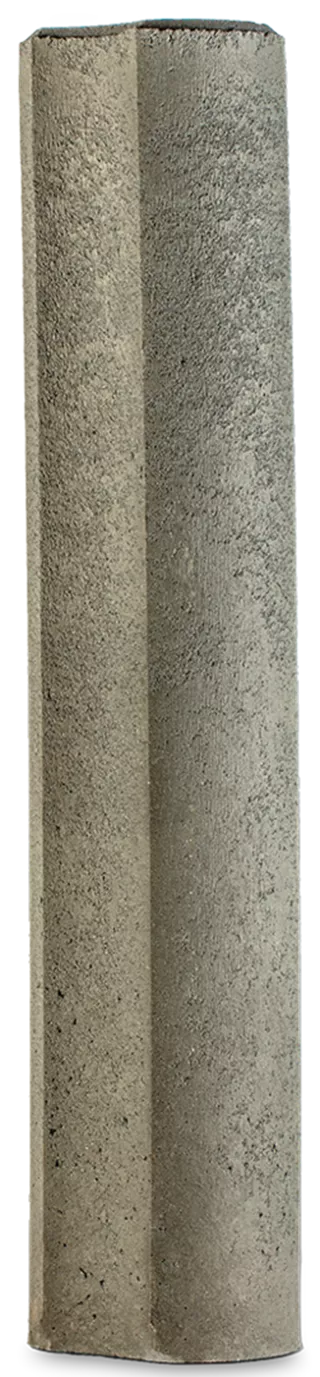 Palisade rund grau glatt gefast unbewehrt mit Kehlung leicht konisch D 20 cm H 80 cm