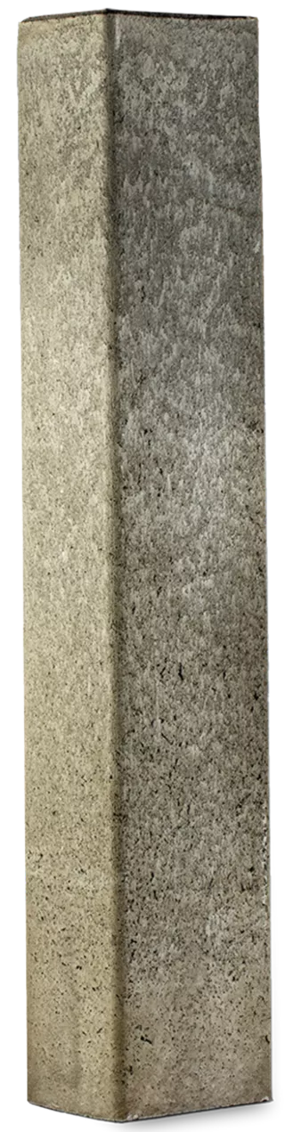 Palisade rechteckig grau glatt gefast unbewehrt leicht konisch L 18 cm B 14 cm H 100 cm