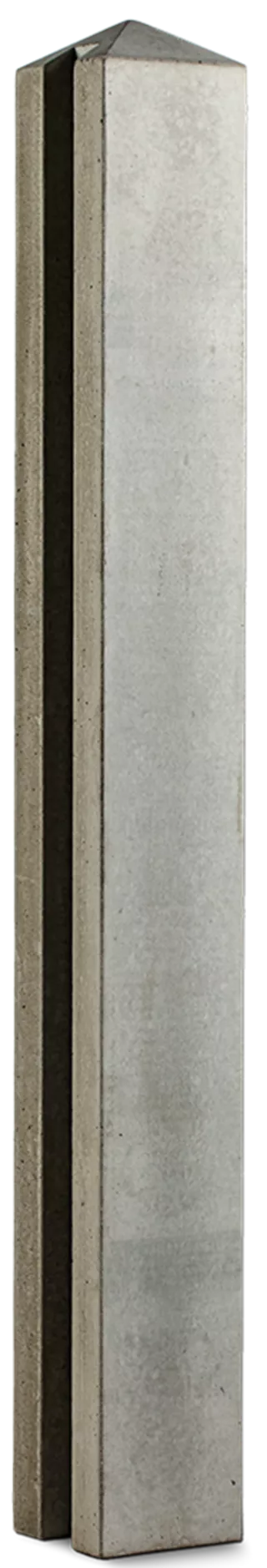 Pfosten für Betonbrett Typ B Endpfosten 1 Nut grau glatt vollkantig L 15 cm B 15 cm H 130 cm