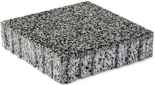 CARENA Sickerstein fino mit Nocken mit Edelvorsatz weiss-schwarz haufwerksporig gefast L 25 cm B 25 cm H 6 cm