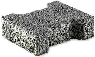 H Sickerstein Normalstein grau gefast L 20 cm B 16.5 cm H 6 cm