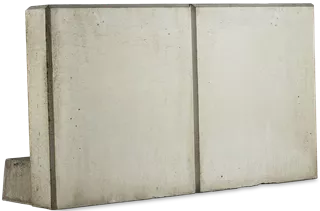 EXACTA Winkelplatte Typ 1 grau glatt gefast bewehrt L 99 cm B 45 cm H 80 cm W 12 cm