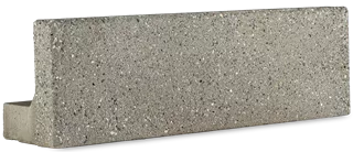 EXACTA Winkelplatte Typ 1 grau gestrahlt gefast bewehrt L 99 cm B 30 cm H 55 cm W 12 cm
