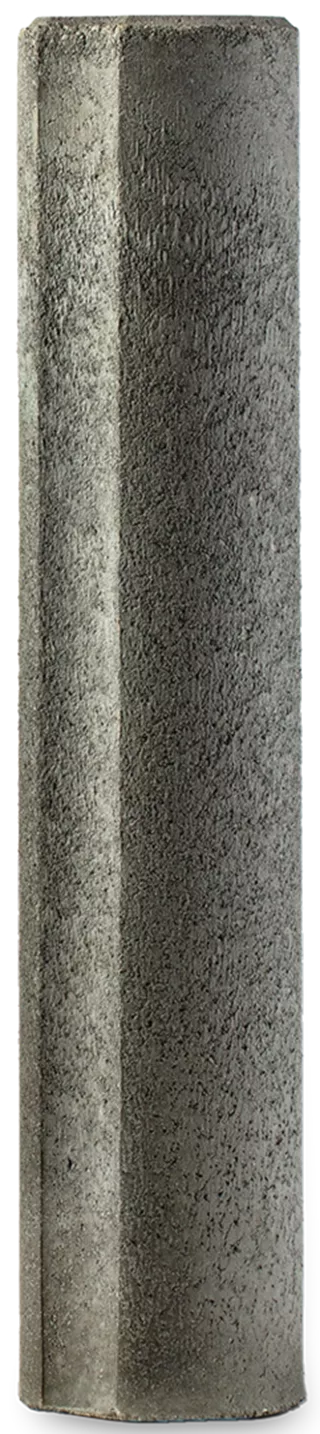 Palisade rund grau glatt gefast unbewehrt mit Kehlung leicht konisch D 20 cm H 80 cm