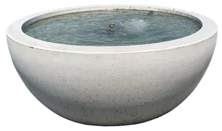 RONDO Brunnentrog grau glatt gefast OD 90 - 150 cm, H 60 cm W 10 cm