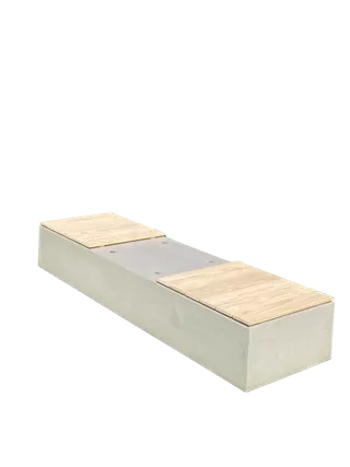 INTERMEZZO Lounge Sitzelement grau glatt vollkantig bewehrt L 180 cm B 90 cm H 42 cm W 8-10 cm