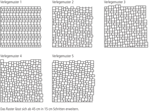 VEGAS Pflastersteine mit Nocken fein gefast