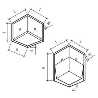 ROZTEC® MIDI Winkelplatten Eckelemente gestrahlt