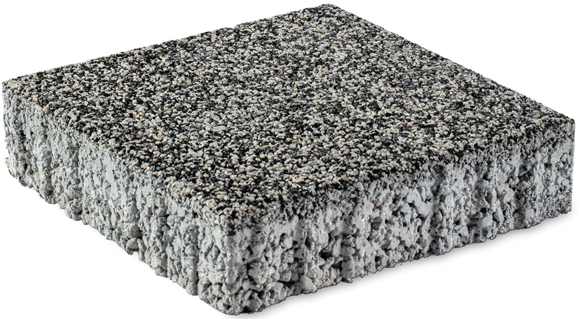 CARENA Sickerstein fino mit Nocken mit Edelvorsatz weiss-schwarz haufwerksporig gefast L 25 cm B 25 cm H 6 cm