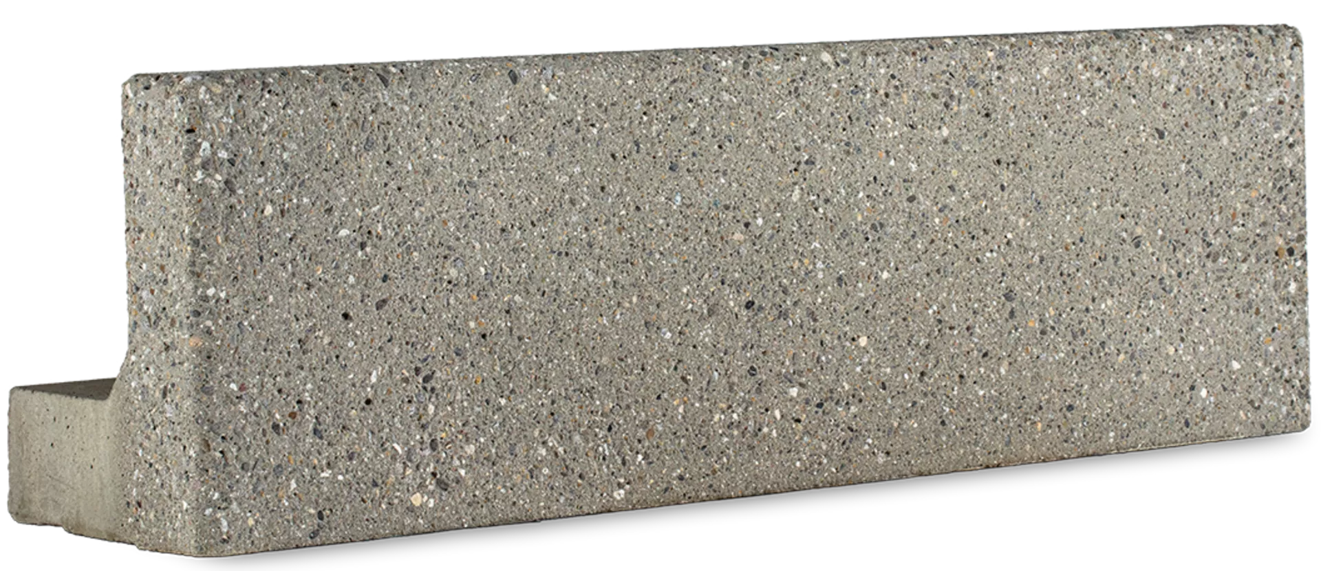 EXACTA Winkelplatte Typ 1 grau gestrahlt gefast bewehrt L 99 cm B 30 cm H 55 cm W 12 cm