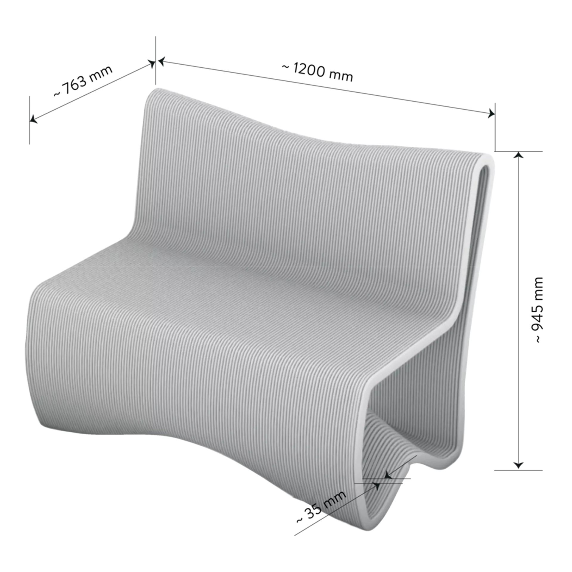 Banc avec dossier PRINTA