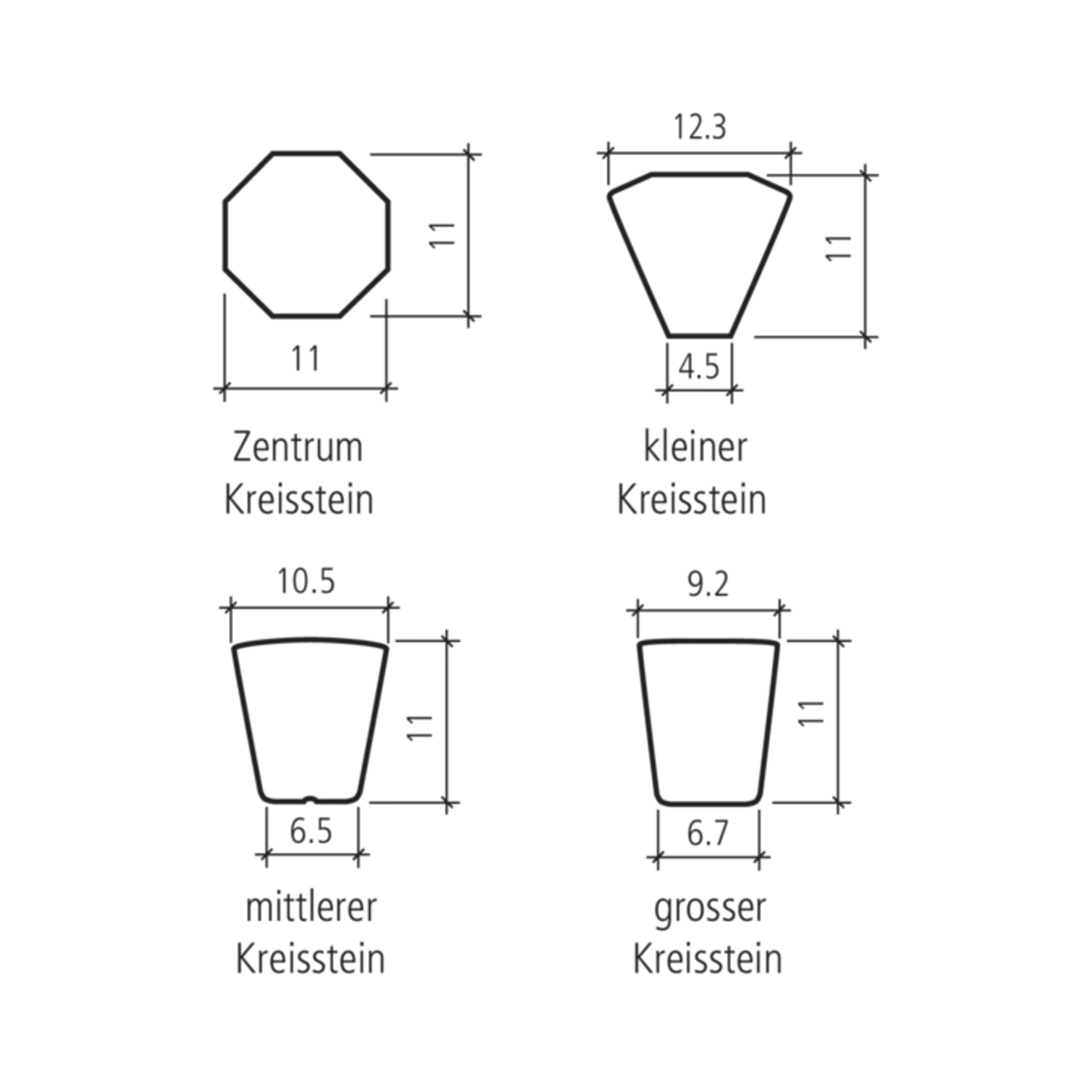 Pavés de cercle TEGULA<sup>®</sup> arêtes cassées