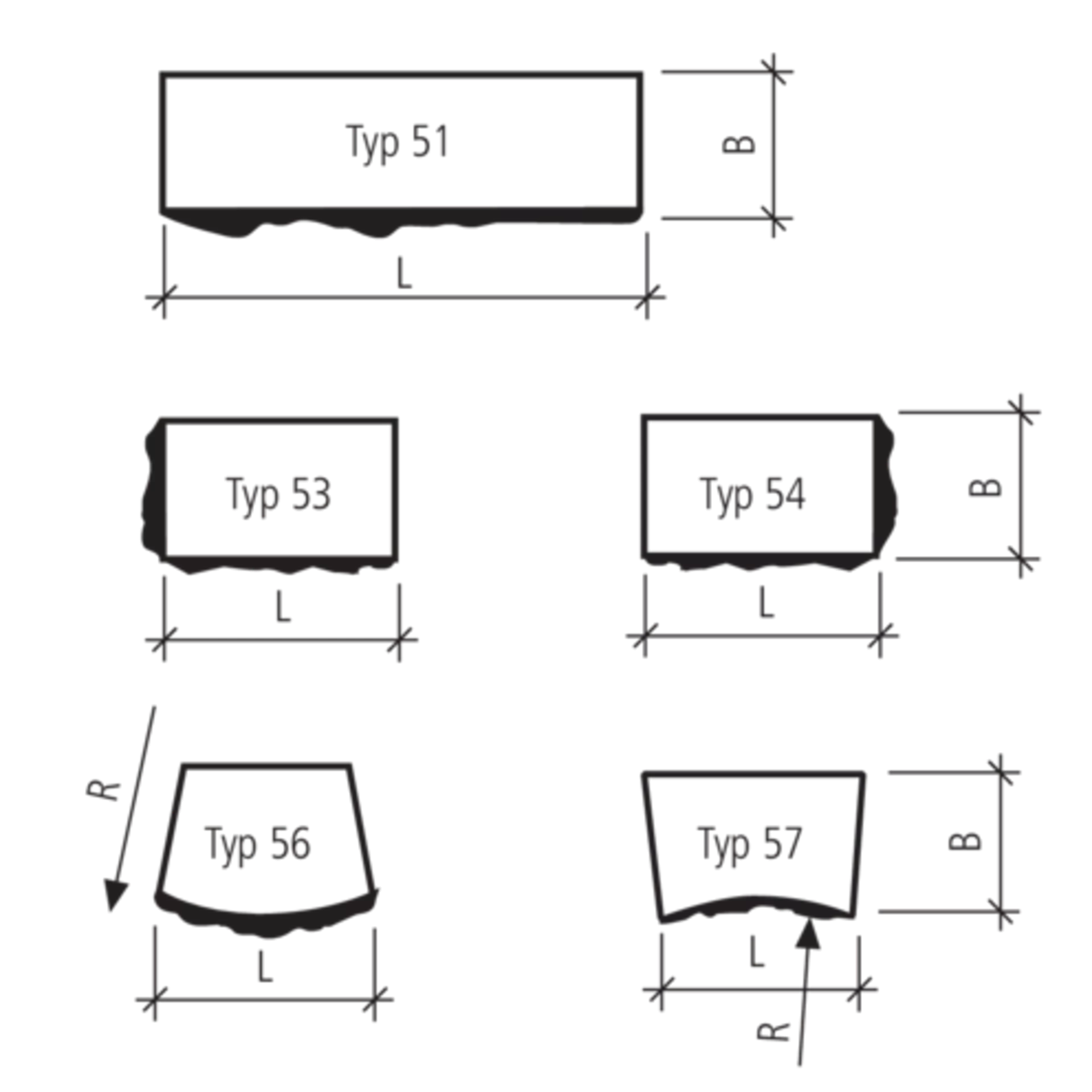 PROFILO Mauerabdeckplatten 1-seitig strukturiert