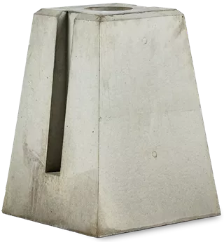 Betonsockel Typ C Zwischensockel mit Loch 2 Nuten grau glatt L 30 cm B 30 cm H 40 cm