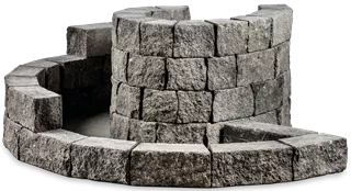 SANTURO Kräuterschnecke Finito Set aus Weinbergmauerst. 1-s. gesp. Kanten gebrochen, Steinbreite 15 cm grau D 180 cm