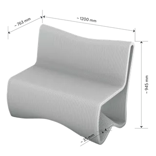 Banc avec dossier PRINTA