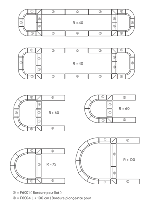 Inseleinfahrtssteine mit Vorsatz