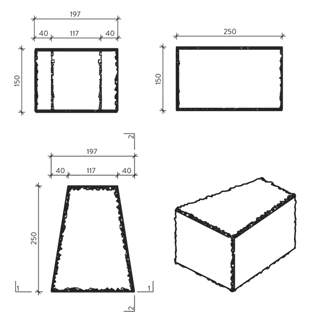 CUATRO Keilmauersteine